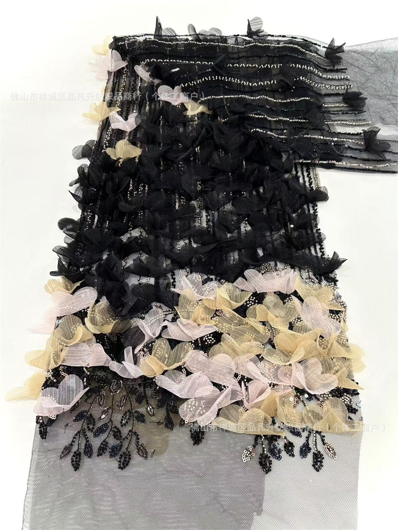 Modas de alta definición tridimensional flores vestidos de cinturón de diseño femenino nicho vestido romántico tejido bordado