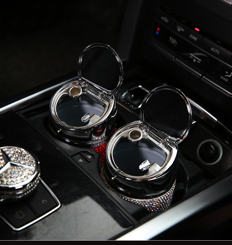 Car interior decoration diamond car ashtray Internet-famous goddess multi-functional fashion luxury car products
