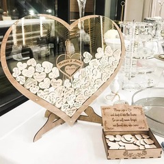 ゲストボックス木製アクリル愛結婚式客メッセージボックス80と60の心オプション