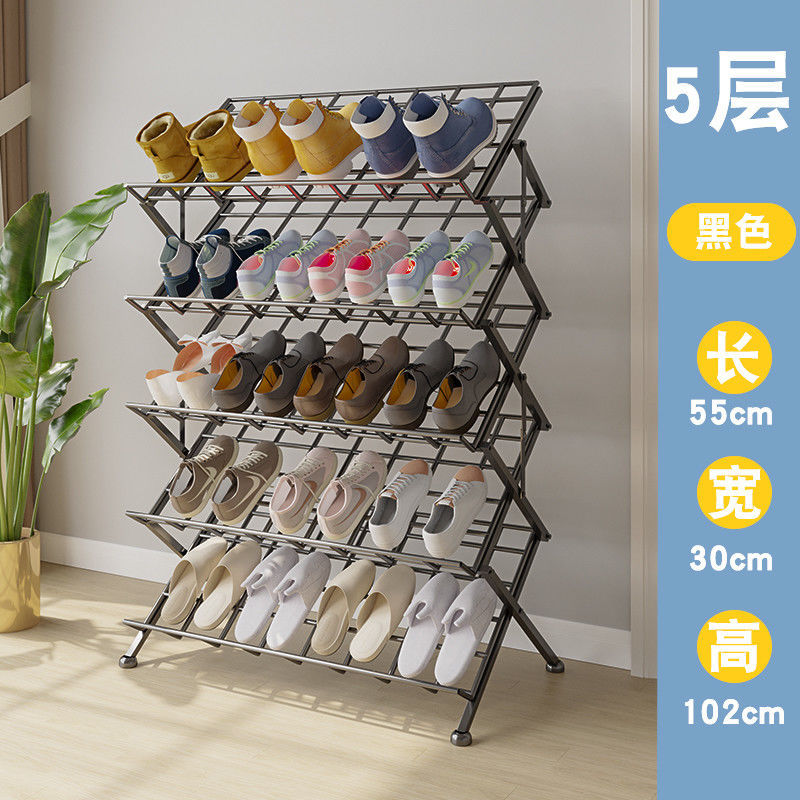 Estante de zapatos plegable sin instalación sala de estar de alquiler puerta de piso de almacenamiento de zapatos estante de almacenamiento plegable moderno simple