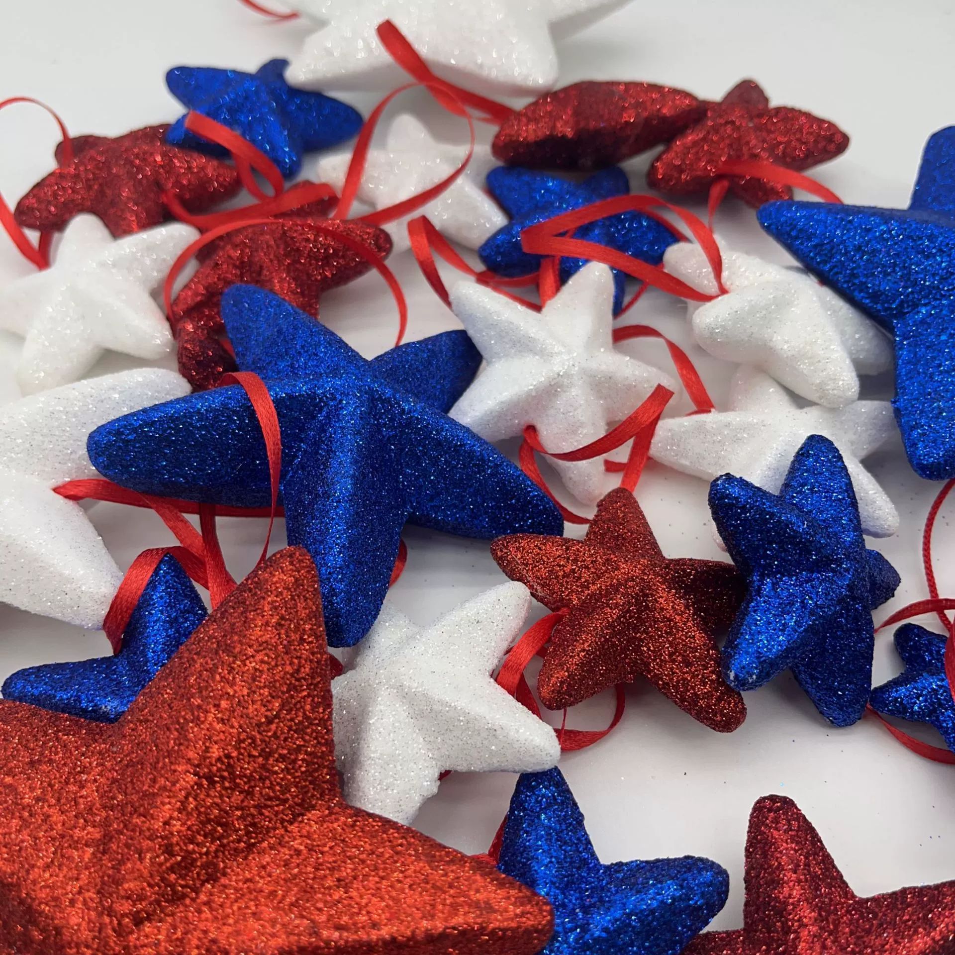 Especial transfronterizo para el Día de la Independencia de EE. UU. Espuma estrella de cinco puntas Decoración colgante pequeño Día nacional Decoración de ambiente