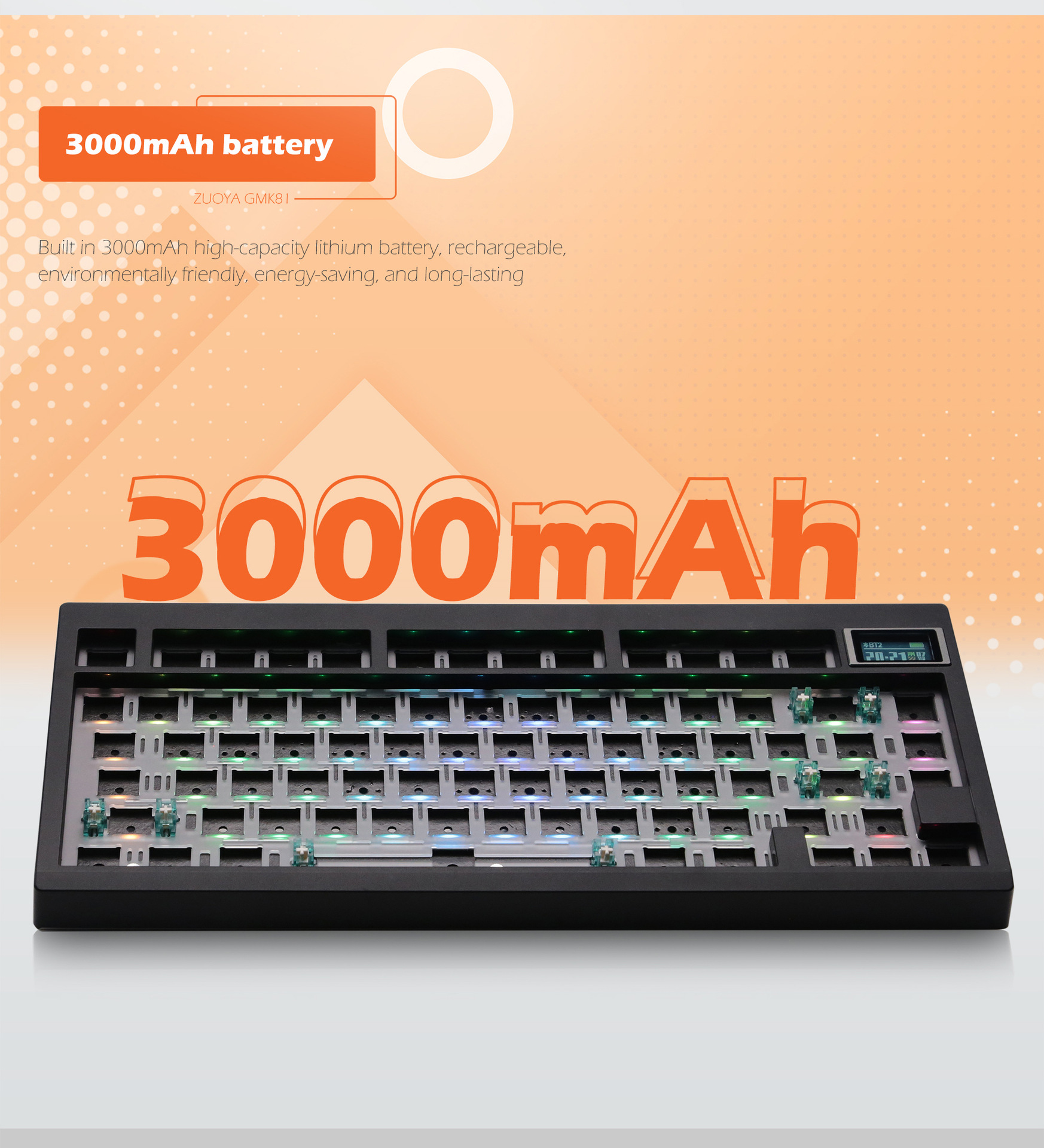 Zuoya GMK81 tres modelos personalizados DIY Kit de Teclado mecánico de conexión en caliente RGB soporte de retroiluminación
