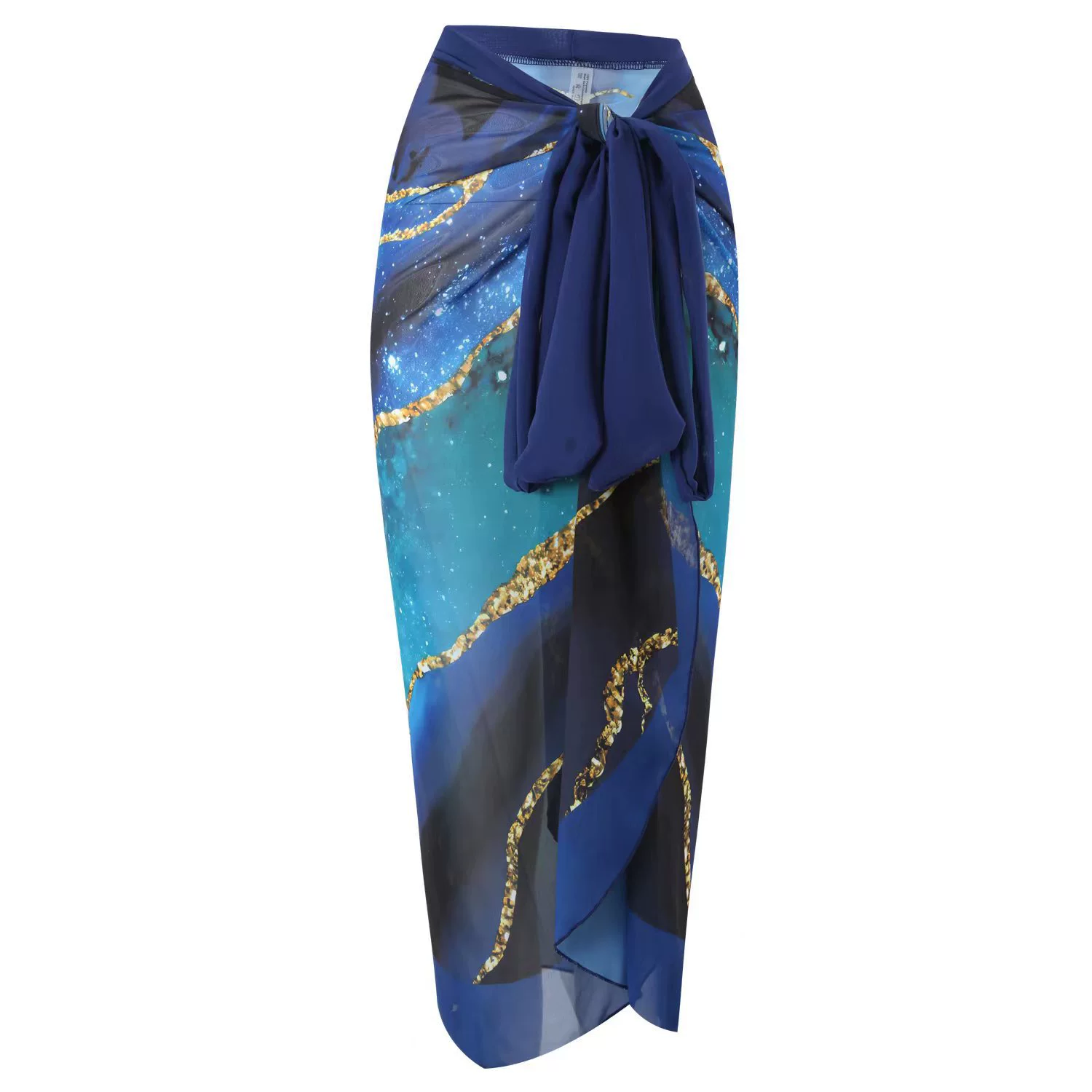 One-Piece Swimsuit (Qiao Jiayuan) 2025 Retro Style with Wrap Skirt, Crane Print, S–XL & One Size