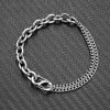 Fashionable sophisticated bracelet stainless steel, city style, punk style