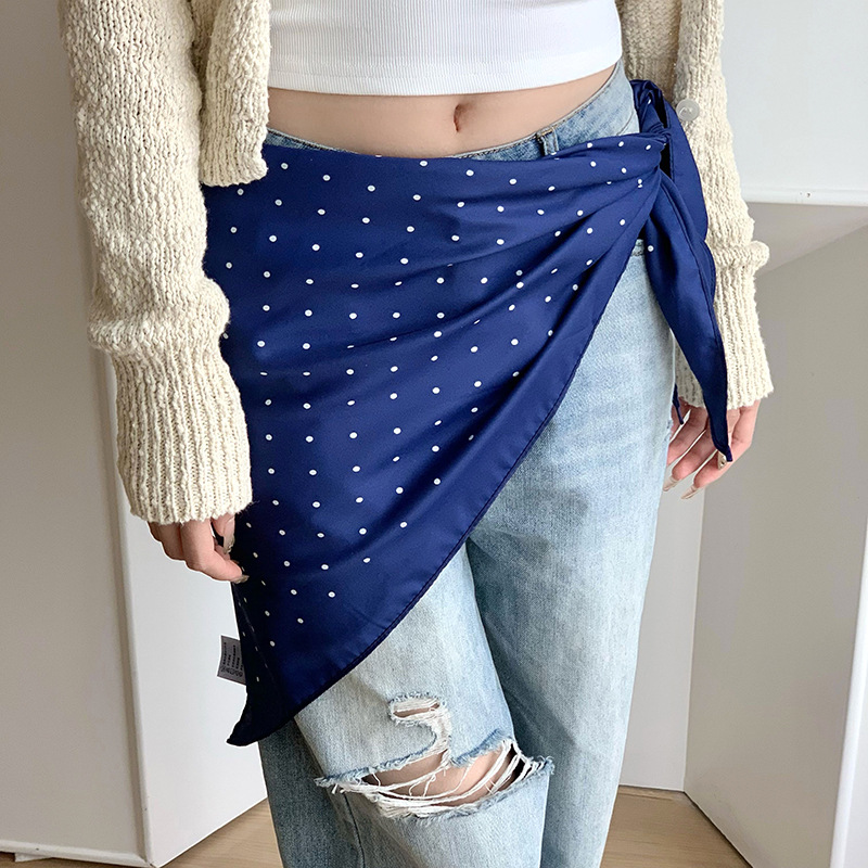 Bufandas de seda de punto de onda para mujeres de verano estampadas de alta calidad correa de cabello de correa multifuncional decoración de bufandas de moda para el pecho