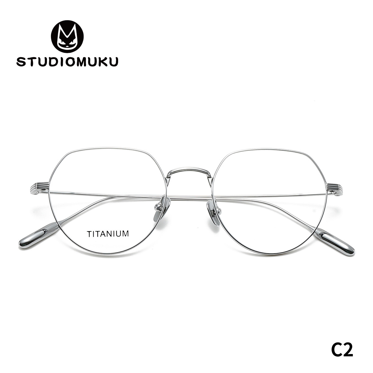 STUDIOMUKU gafas de madera superligera y cómoda poligonal marco de gafas de mujer temperamento abierto cuelga marco de gafas de hombre