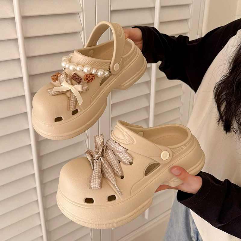 Модные женские сандалии с аниме-дизайном в виде подковы, весенне-летняя новинка, универсальные, на толстой подошве, удобные.