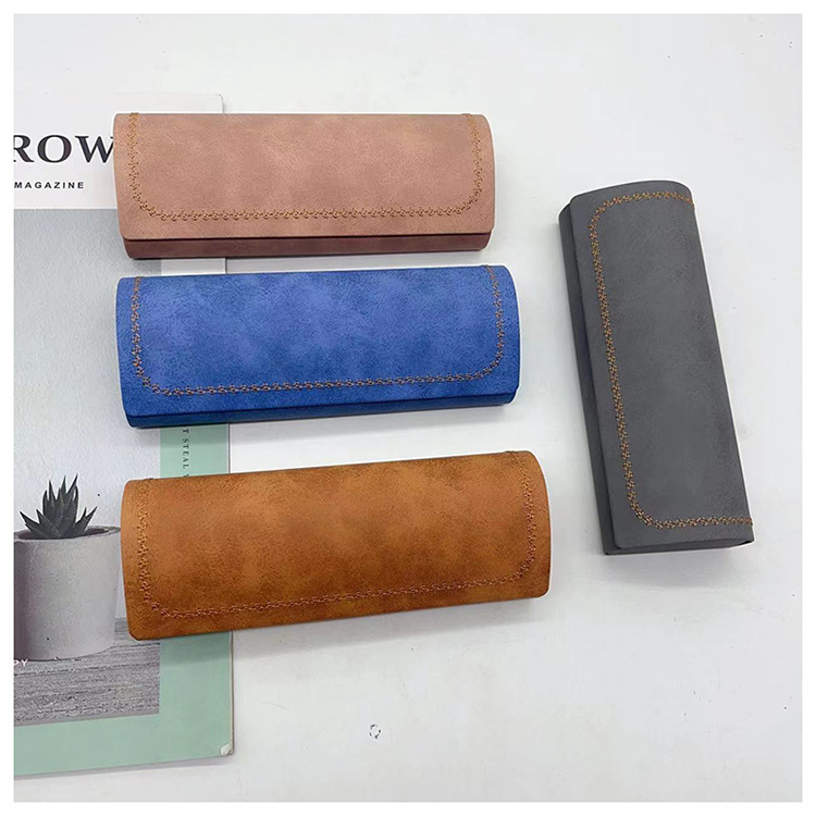 Manufacturer in stock new simple glasses case portable retro myopia sunglasses case customizable logo