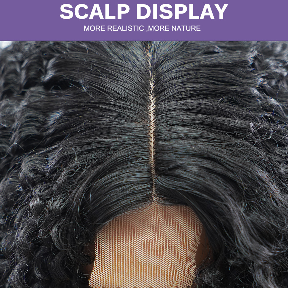 Synthetic wig U-shapedCurly Chemical Fiber Headband_voghion.com