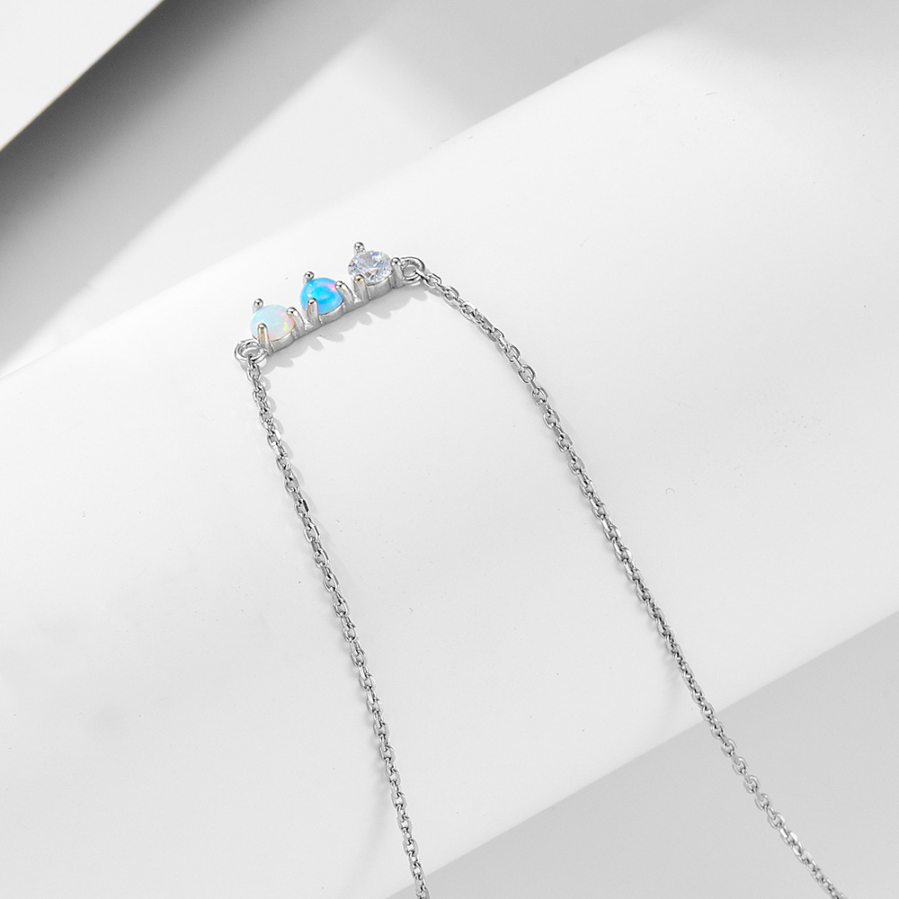 1 Piece Quantity 925 Sterling Silver Round Opal Necklace