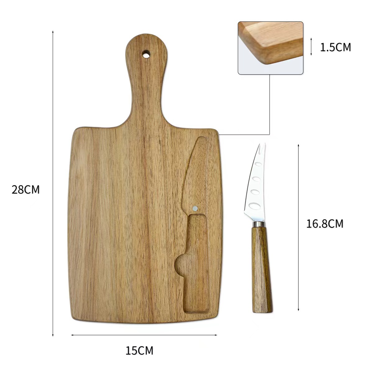 Tablero de madera de acacia tabla de cortar fábrica al por mayor tablero de queso de madera traje tablero de pizza de madera