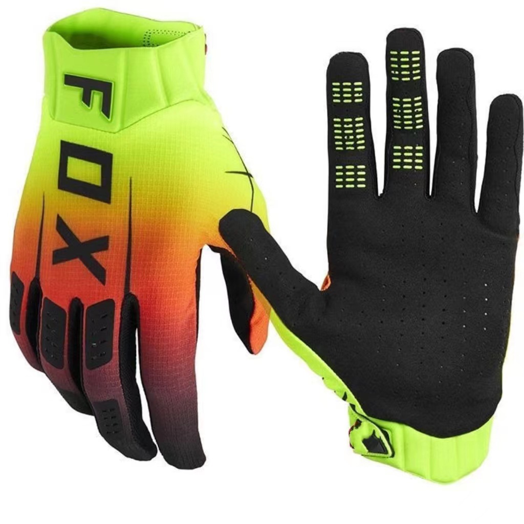 22 guantes coloridos para bicicleta de montaña, compatibles con pantallas táctiles, resistentes al desgaste, para montar en motocicletas todoterreno.