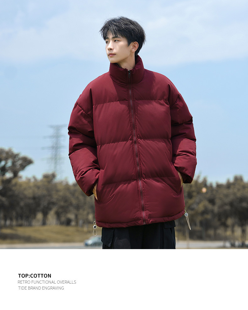 Men's Down Jacket Winter Thickened Stand-up Collar Cotton Coat_voghion.com