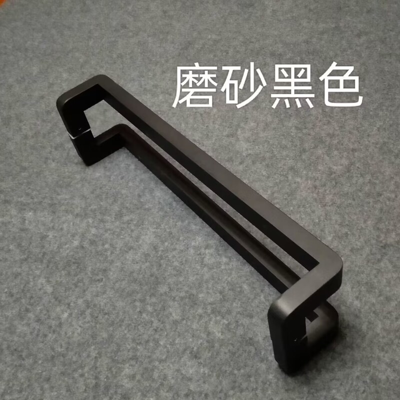 円弧ガラスドア取っ手コーナー黒帯電防止メッキ現代シンプルステンレス衝突防止枠付きドアノブ|undefined