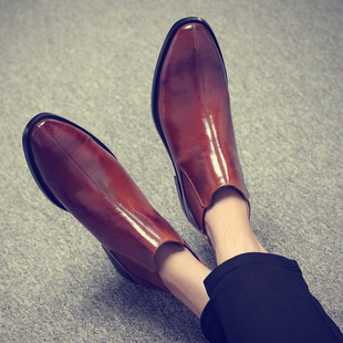 Autumn and winter men's boots British pointed Martin boots men's short boots fashion stylist Chelsea boots men's high-top leather shoes