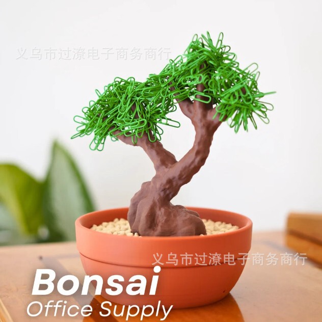 独立站新款创意Office Supply Bonsai3d打印办公用品带磁盆景玩具|undefined