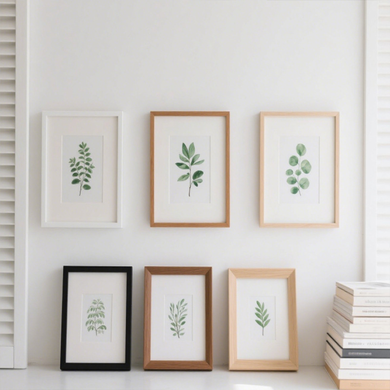 Casual Log Framed Picture Frame 6 Inches 7inch 8inch Photo Frame Creative DIY Wooden Living Room Bedroom Office Study