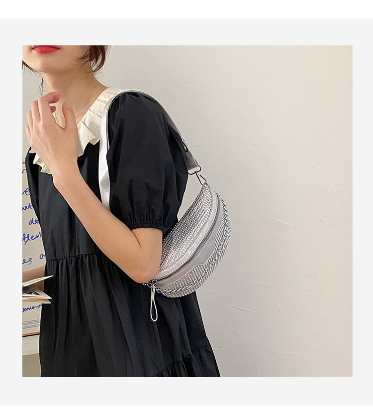 Sac bundy de célébrité d'Internet pour femmes 2023 nouvelle version coréenne polyvalente sac de poitrine en diamant brillant ins mode sac à bandoulière à bandoulière unique sac de taille_voghion.com
