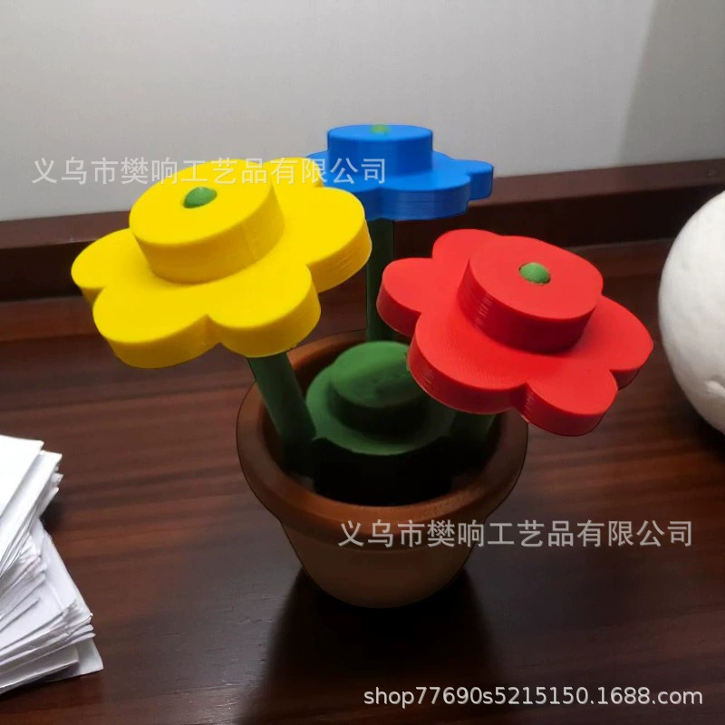 3D-напечатанные цветы в блоковом стиле крупная цветочная Lego 3D напечатанные строительные блоки цветы