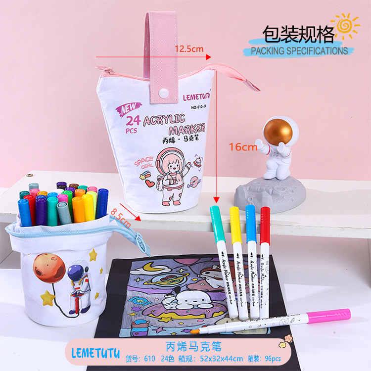 Nuevos productos acrílico almacenable marcador de pincel conjunto de pincel de pintura de arte estudiantes pincel de graffiti pincel de color acuarela pincel al por mayor