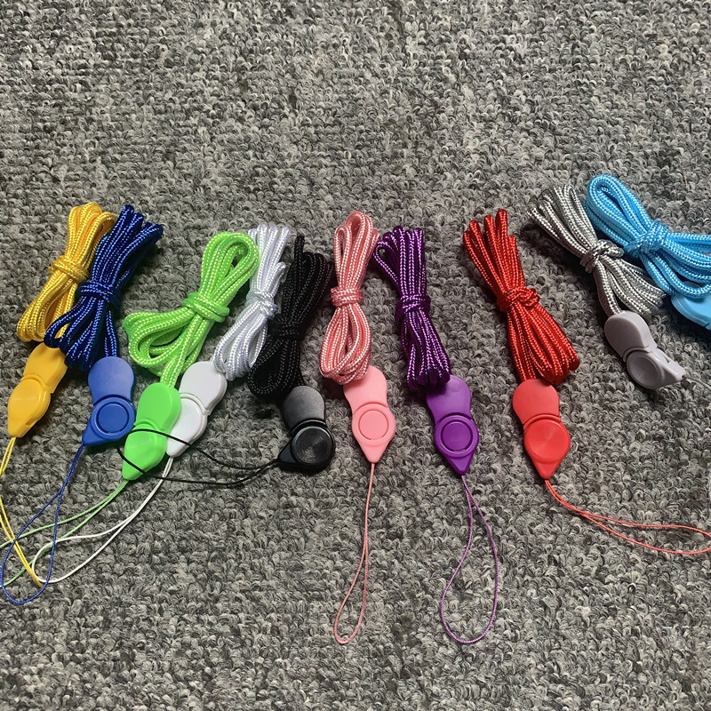 Cordón de teléfono móvil dos en uno hebilla de metal giratoria desmontable Cordón de teléfono móvil certificado de trabajo Halter Honda larga