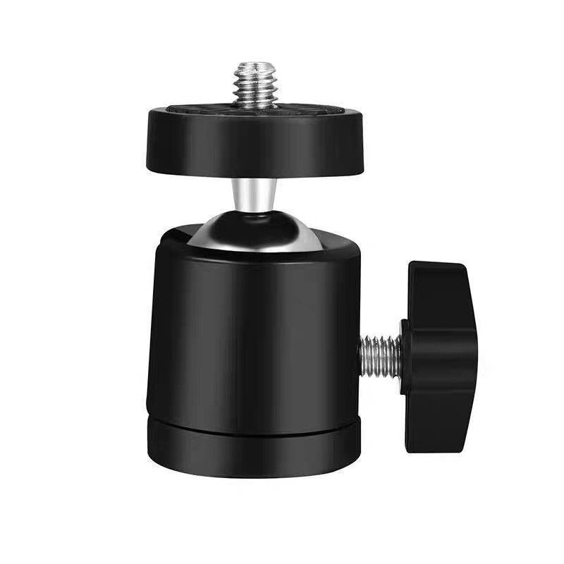 Metal pan-tilt tripod photography accessories universal 1/4 screw small pan-tilt live lamp stand rotates 360 degrees Metal pan-tilt tripod photography accessories universal 1/4 screw small pan-tilt live lamp stand rotates 360 degrees