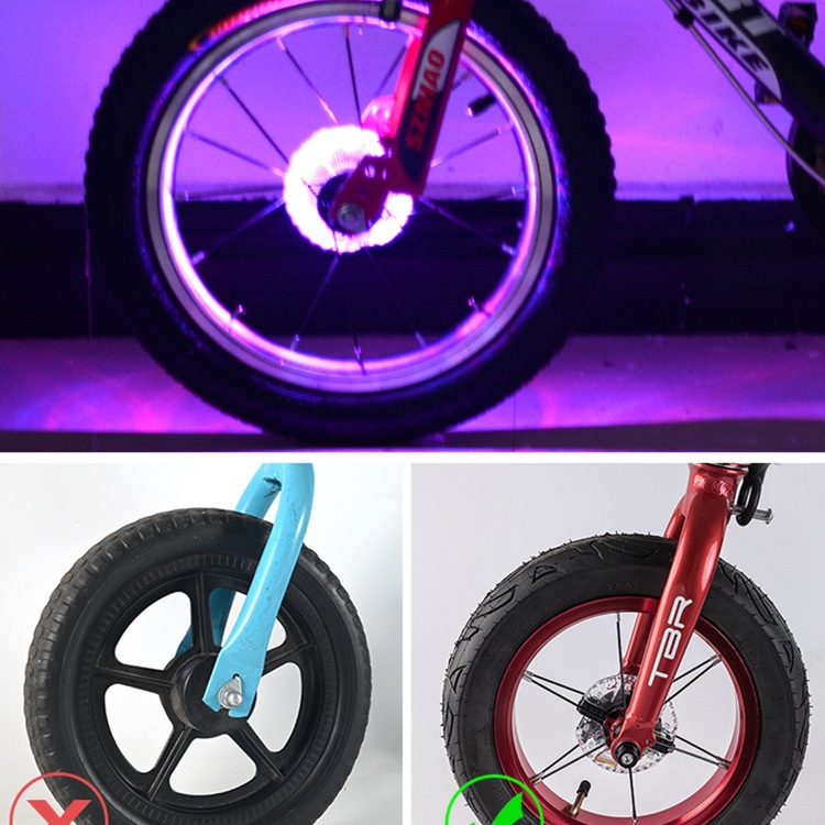 Ciclismo nocturno rueda de fuego luces flash rueda de viaje nocturno decoración de luces traseras para niños equilibrio coche lámpara de tambor