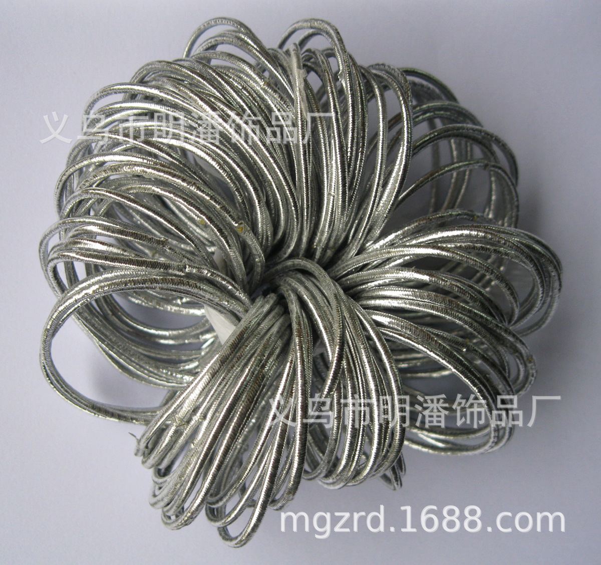 厂家供应亮丝银色橡皮筋发束亮光头绳松紧绳发束