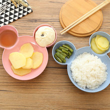 家用小麦碗卡通儿童秸秆餐具碗创意宝宝礼品趣味餐盘水果碗