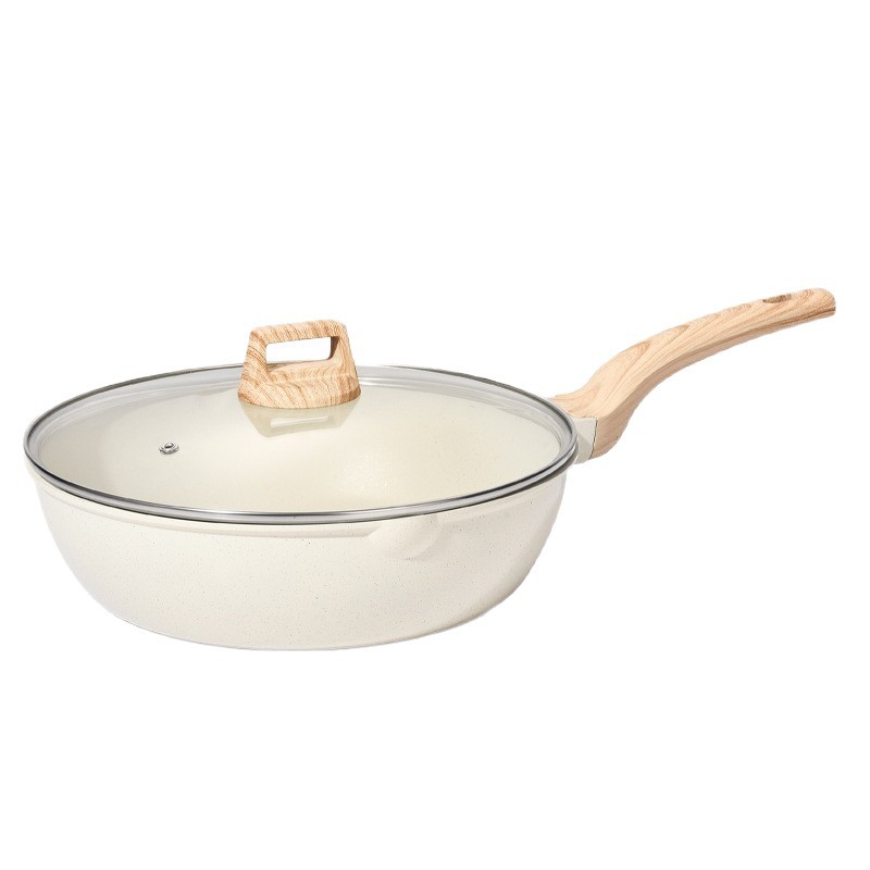 Wok Antiadherente de Piedra Médica de Aleación de Aluminio Antiadherente para Cocina