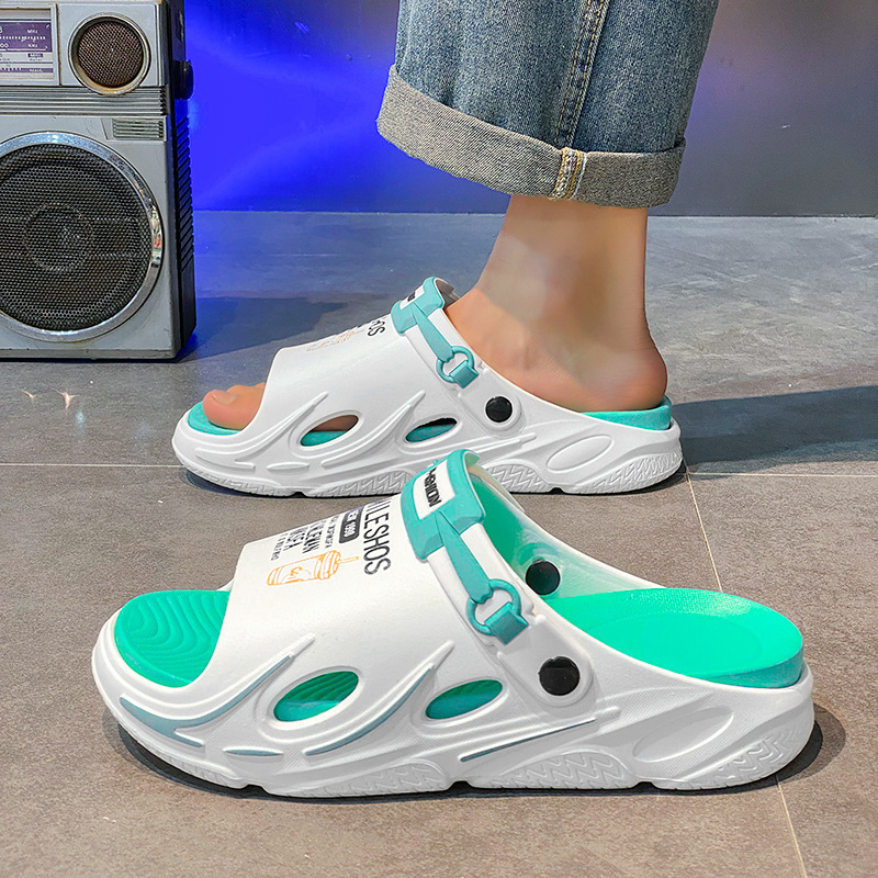 Verano de dos colores de dedos abiertos ventilados un hombre al aire libre casa dos zapatillas de playa zapatillas frías