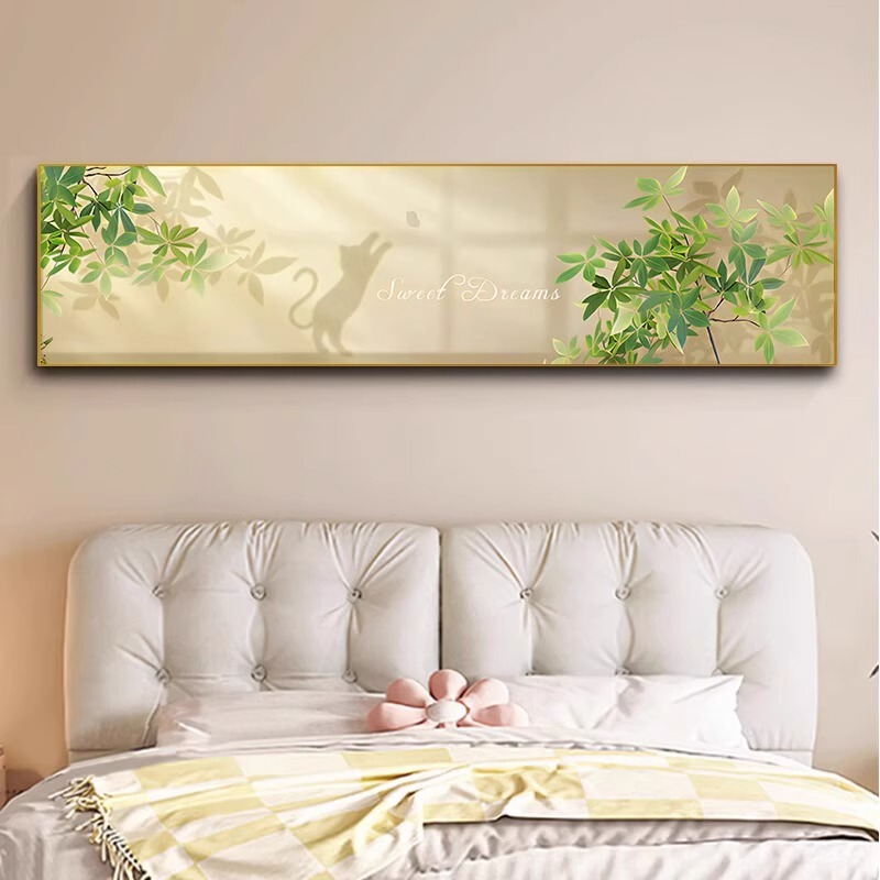 深圳大芬油画村奶油风床头画现代简约卧室房间挂画主卧背景墙壁画|undefined
