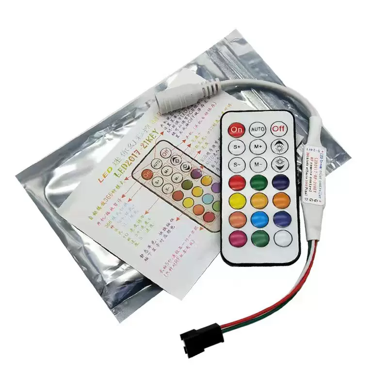 LED灯带21键幻彩灯条控制器rgb全彩流水跑马调光led控制器5V12V