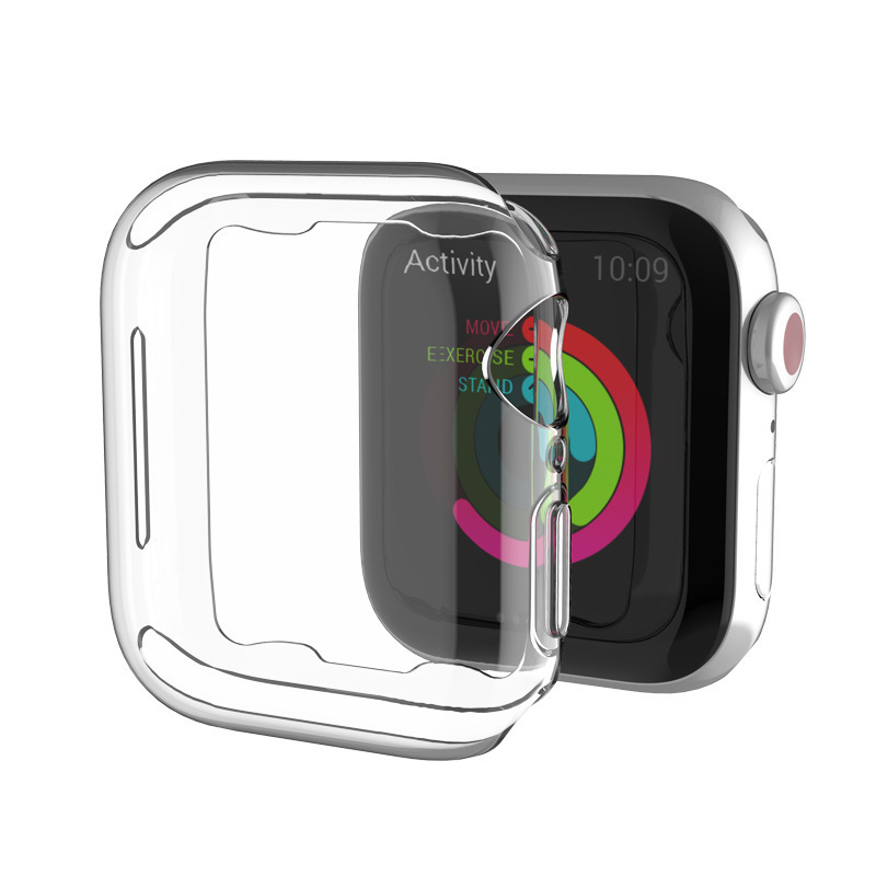 For Apple Watch Apple Watch TPU All-inclusive Transparent Silicone Case iwach7 Half-bag Drop-resistant Case
