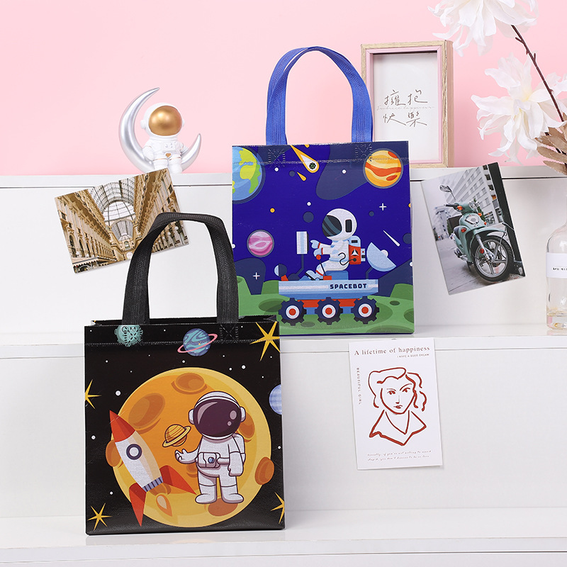 Bolsa de Regalo No Tejida con Diseño de Astronauta, Creativa, Impermeable, para Niños