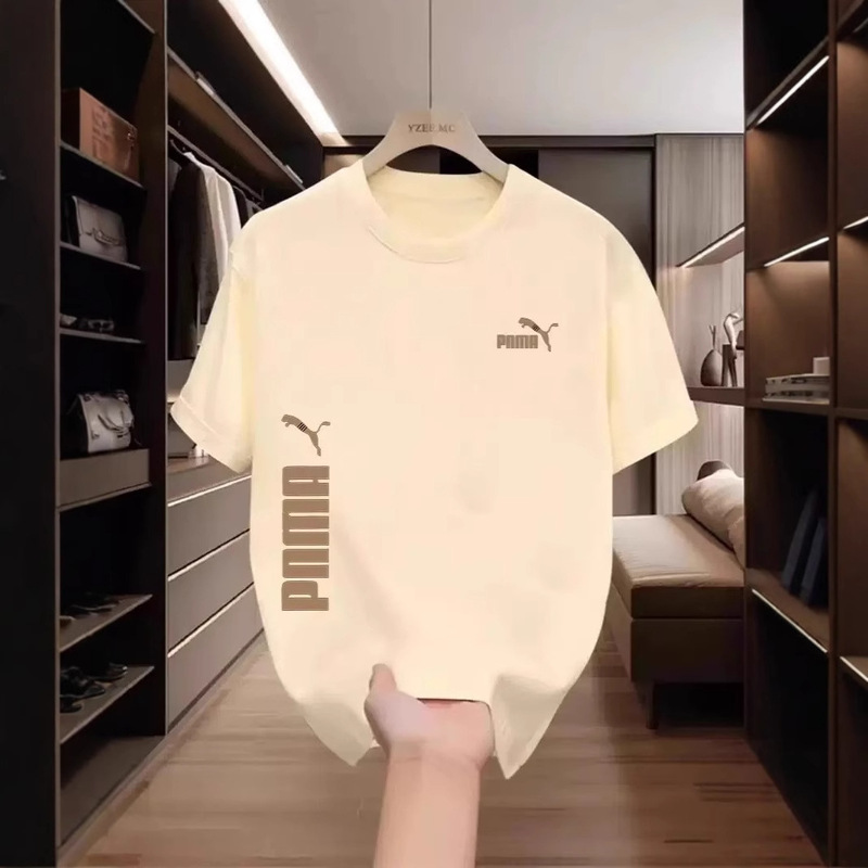 Summer New Short-Sleeved T-Shirt Men's American Heavyweight Trendy Brand Couple Half-Sleeved Tops Loose Casual Round Neck Bottoming Shirt Summer New Short-Sleeved T-Shirt Men's American Heavyweight Trendy Brand Couple Half-Sleeved Tops Loose Casual Round Neck Bottoming Shirt