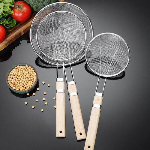 Stainless steel large commercial kitchen filter screen deep fryer fine mesh sieve large scoop large ladle large skimmer fine mesh strainer