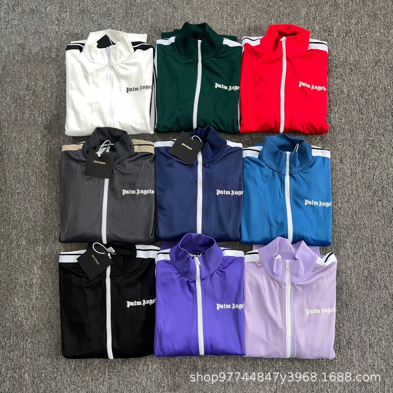 Palm Palm Angel Angels side striped sports jacket men's and women's sports leisure campus style retro jacket