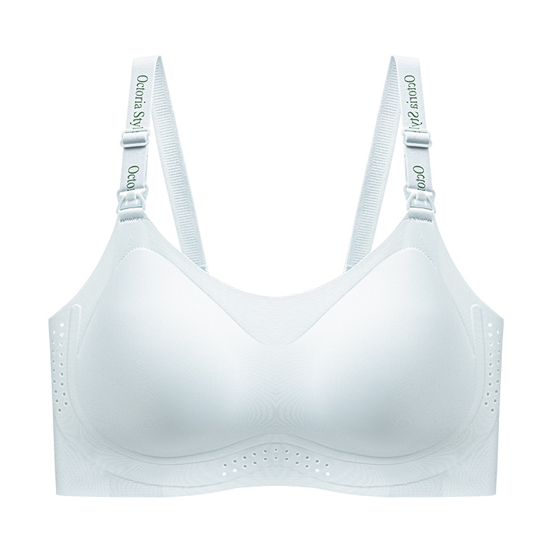 新しい妊娠中のプッシュアップ美しいバック授乳ブラジャー女性のための快適で通気性のあるリムなしトップオープンバックルマタニティブラジャー