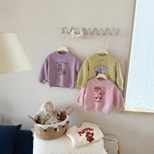 儿童服装冬季卡通加厚上衣2025新款韩版童装宝宝冬装女童加绒卫衣