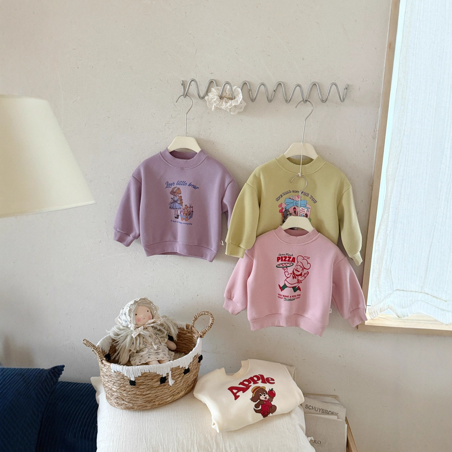 儿童服装冬季卡通加厚上衣2025新款韩版童装宝宝冬装女童加绒卫衣