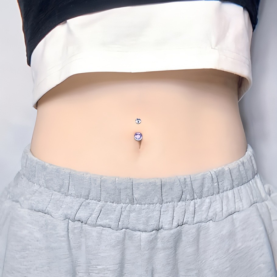 Bague en acier inoxydable à griffes et zircone, style transfrontalier, simple et élégante. Bijou de piercing nombril féminin en perle, facile à porter._voghion.com