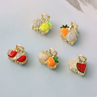韩国可爱红苹果小抓夹顶夹少女水果发夹柿柿如意鲨鱼夹小号刘海夹