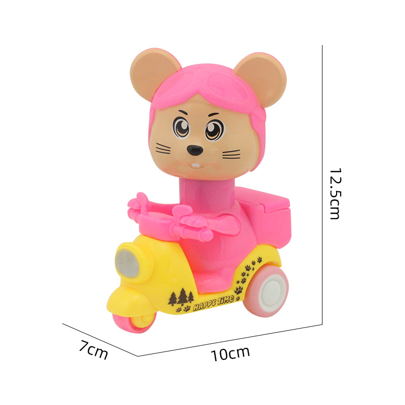 Presione el pequeño pato amarillo Tire hacia atrás coche motocicleta inercia coche de juguete para niños dibujos animados Niños y niñas lindo pato coche de juguete al por mayor