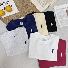 男女童夏装t恤短袖纯棉新款儿童宽松上衣小马刺绣半袖上衣亲子装