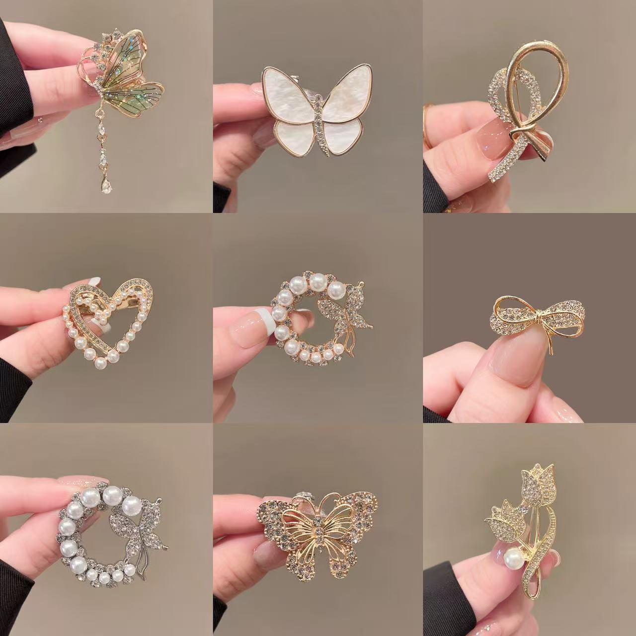 蝴蝶胸针高级感轻奢小众简约气质固定衣服别针西装珍珠服饰配饰