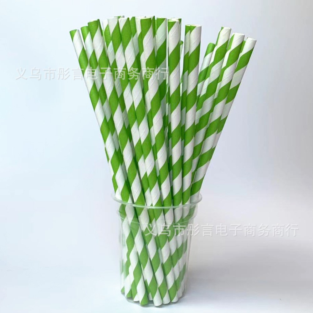 녹색 종이 빨대 * 10