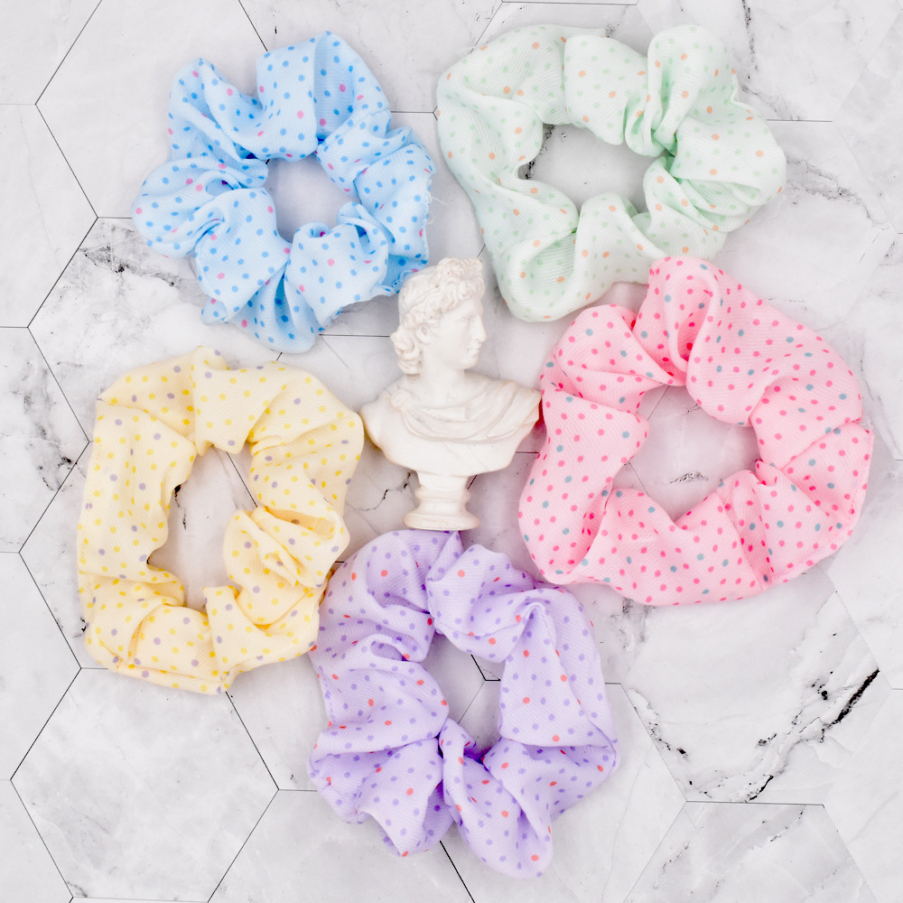 Korean Style Color Polka Dot Fabric Hair Rope display picture 1