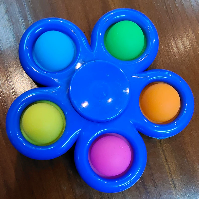 Five-Finger Bubble Gyro Spinner, Pop‑It Fidget Toy, Plastic 12×8×3 cm, Anti‑Stress