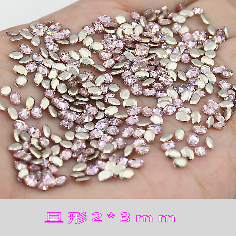 5A 라이트 핑크 지르콘 다이아몬드 모양 2*3mm 10*